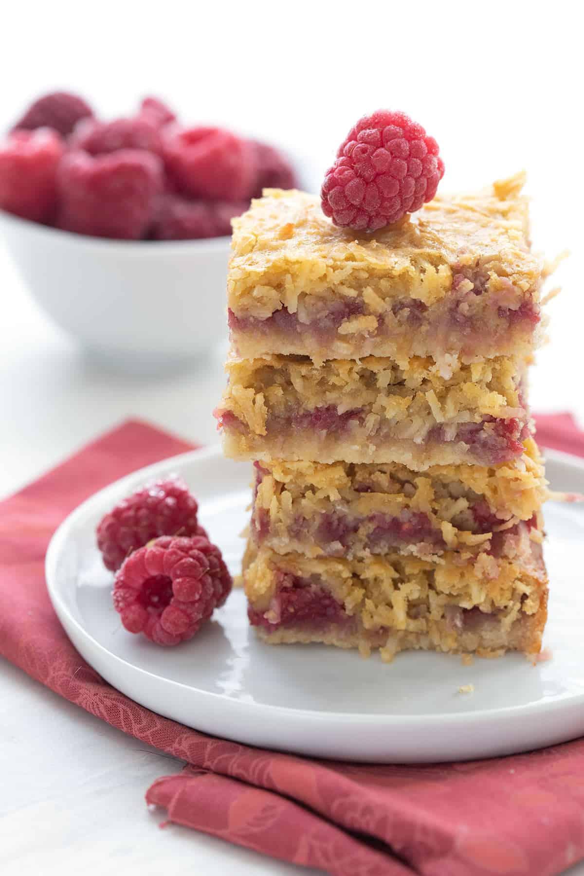 low carb raspberry coconut bars