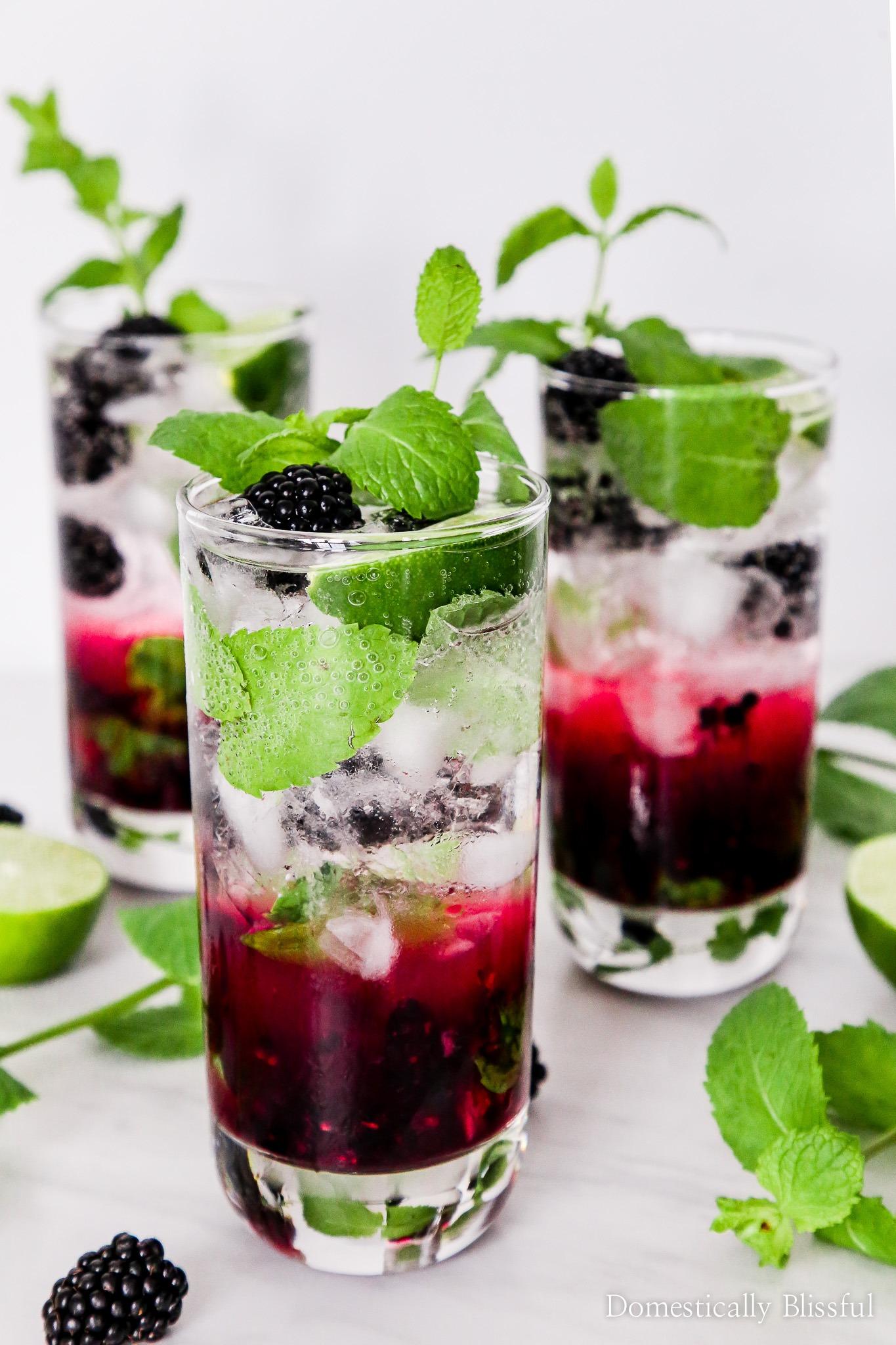 Ingredients for Blackberry Sage Virgin Mojito