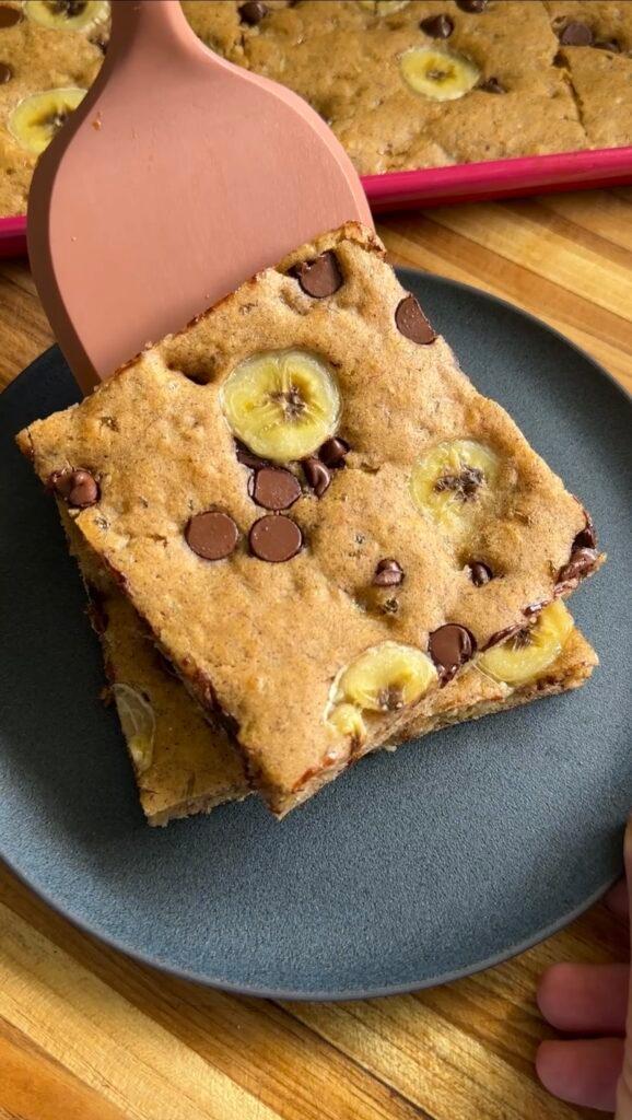 ingredients for banana bread cottage cheese pancakes arranged on a wooden countertop