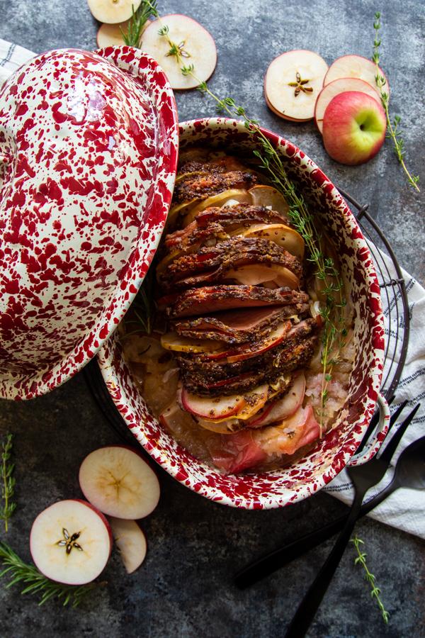 baked apples with mustard glaze