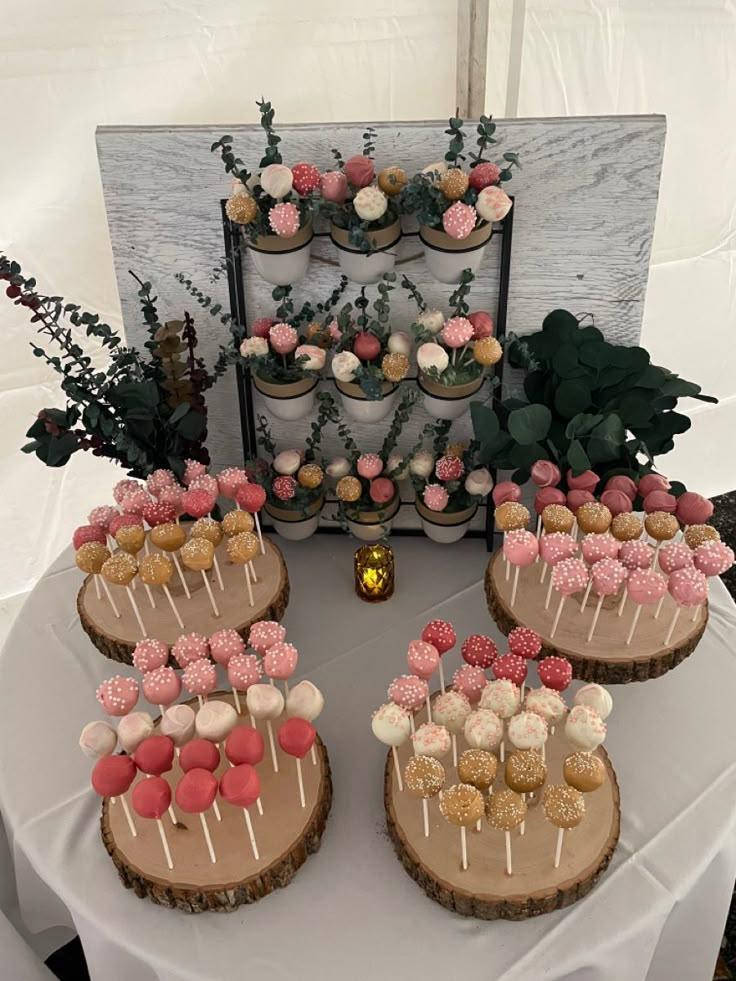 assorted cake pops displayed on a platter