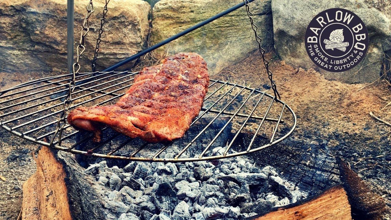 campfire ribs with open fire