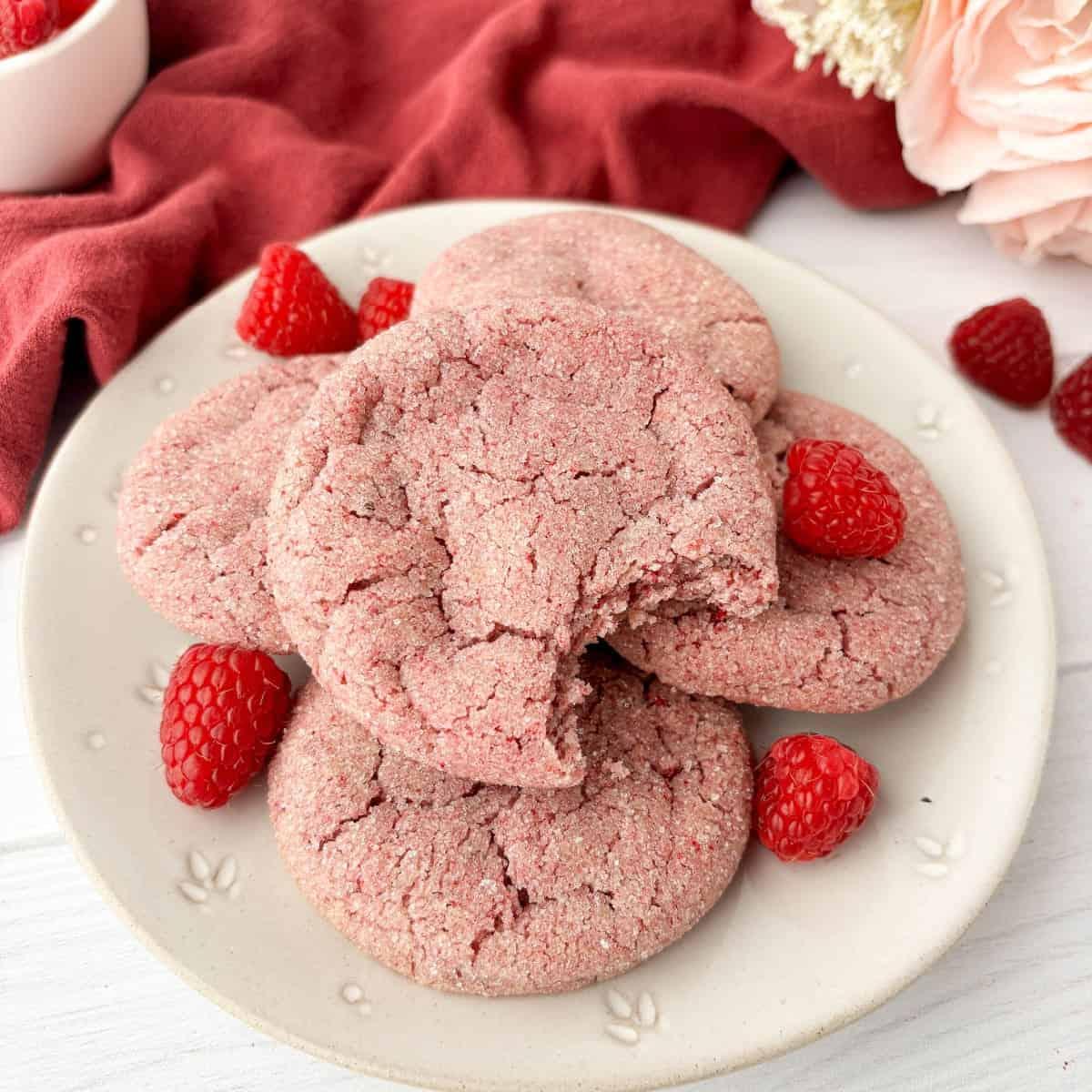 Different shapes of Salty Raspberry Rave cookies