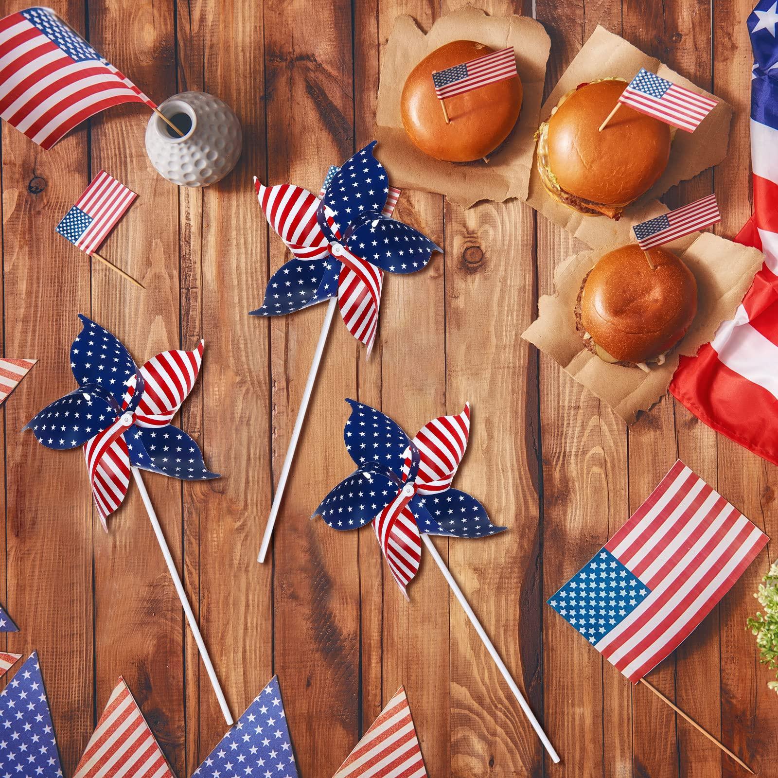 patriotic pinwheels being served at an outdoor party