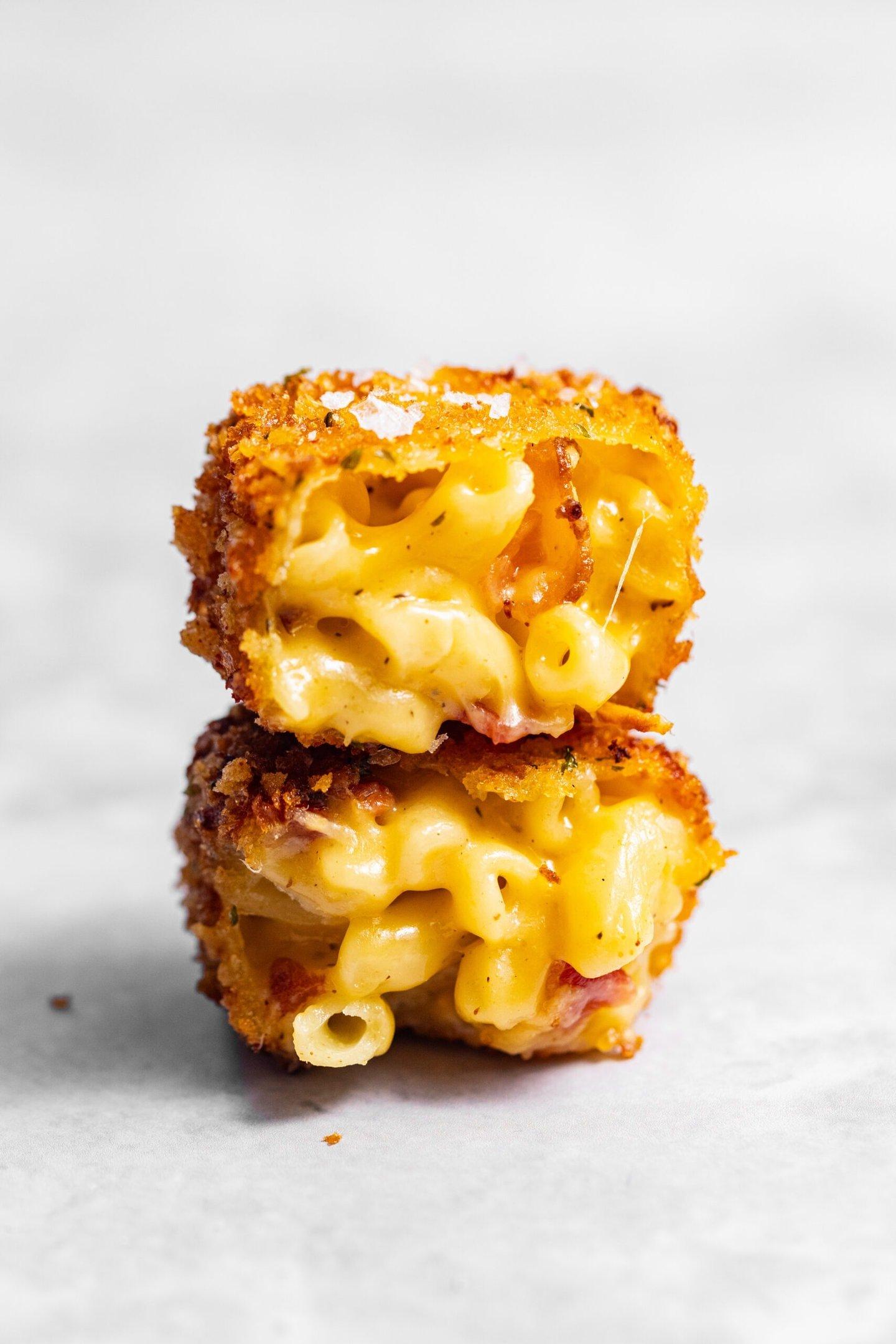Mac and cheese fritters golden brown crispy