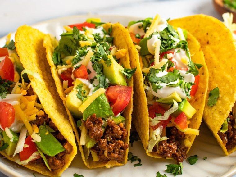star anise infused ground beef tacos with vibrant toppings