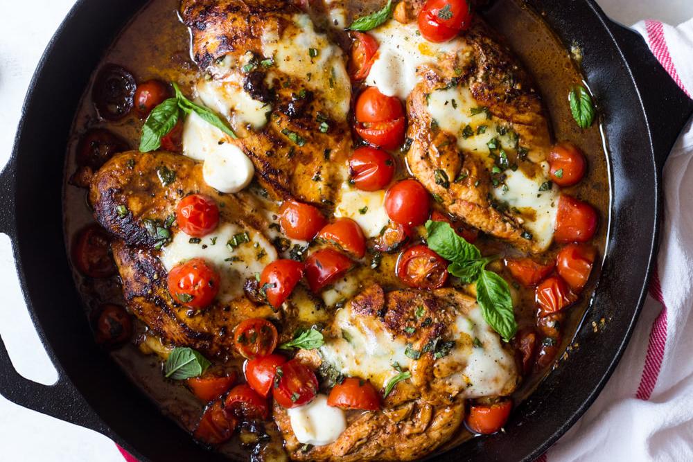 grilled chicken with balsamic glazed tomatoes
