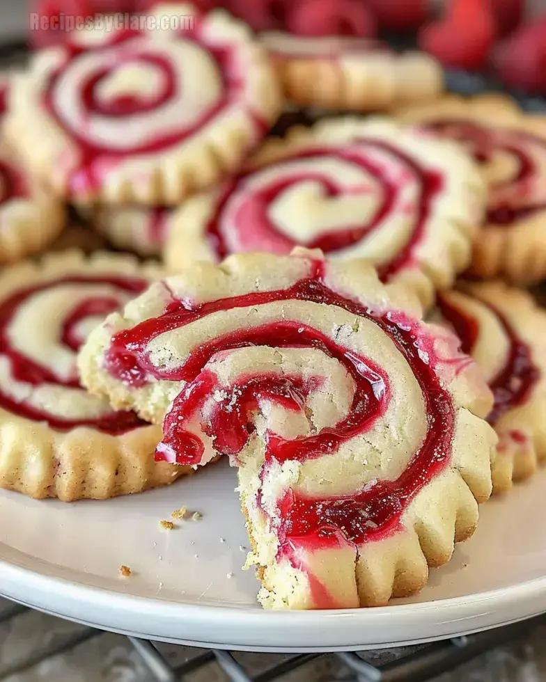 Raspberry shortbread cookies with sea salt