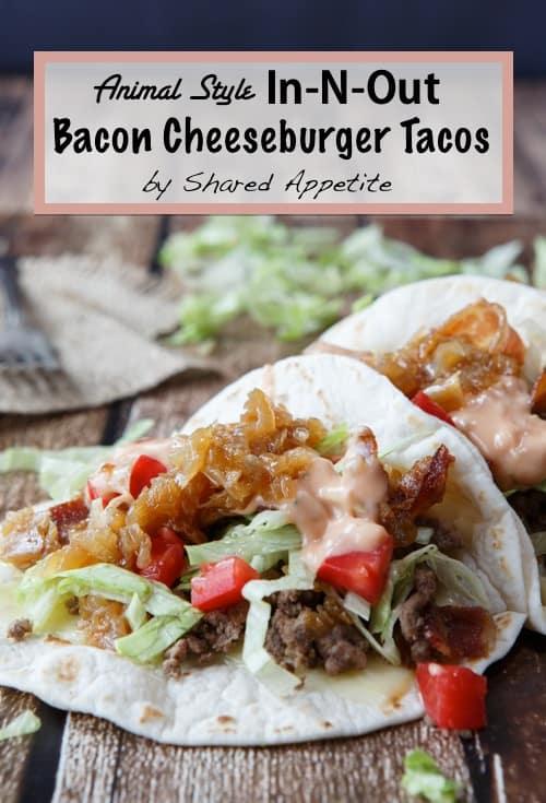 Close up of assembled Bacon Cheeseburger Ground Beef Taco