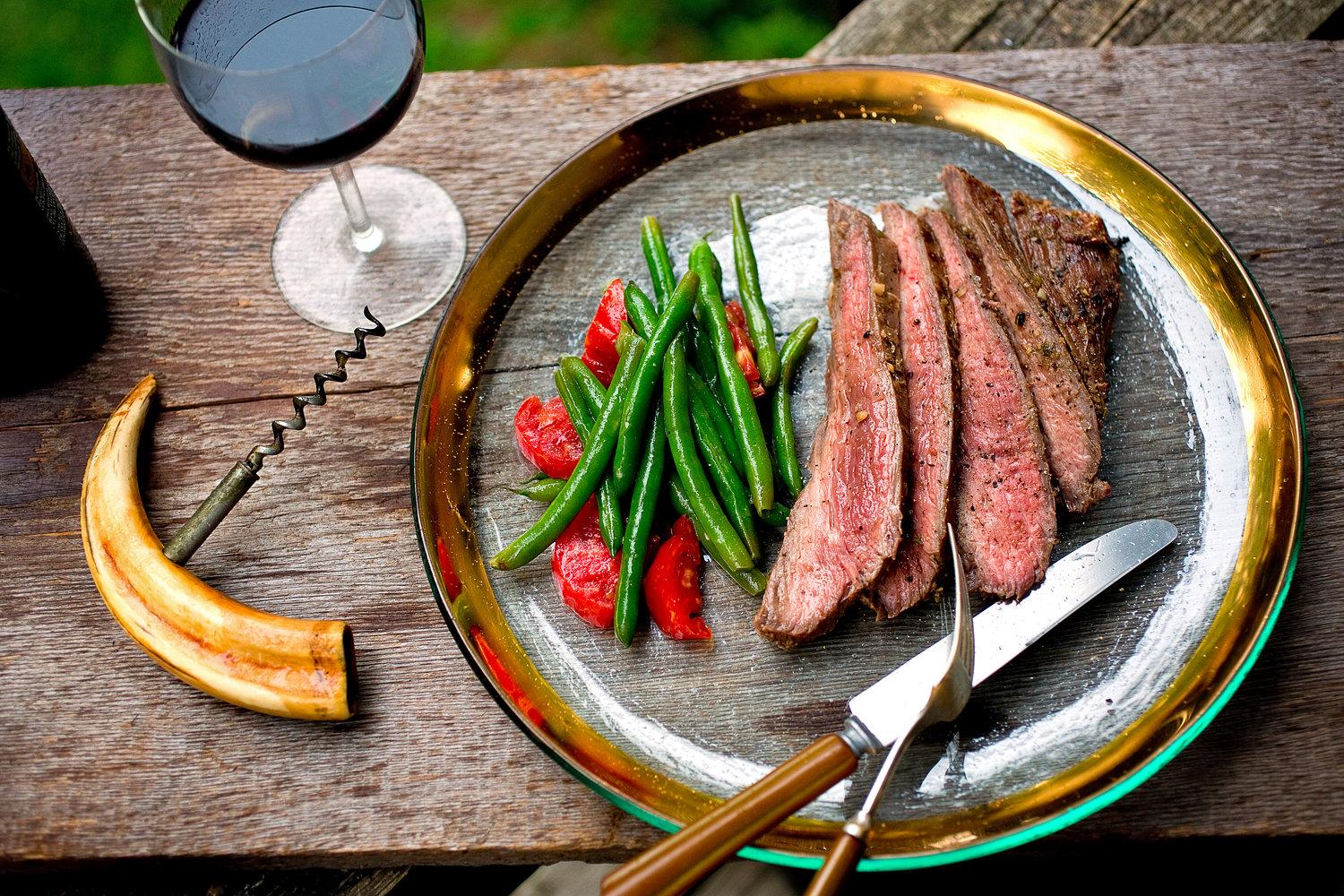 sweet and tangy flank steak grilled