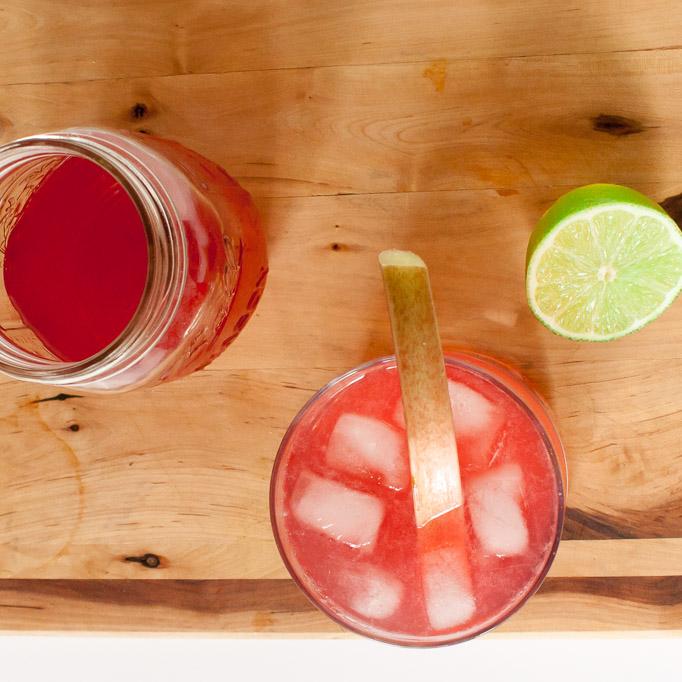 Overhead shot of Rhubarb Ginger Virgin Mojito Tart on a cooling rack