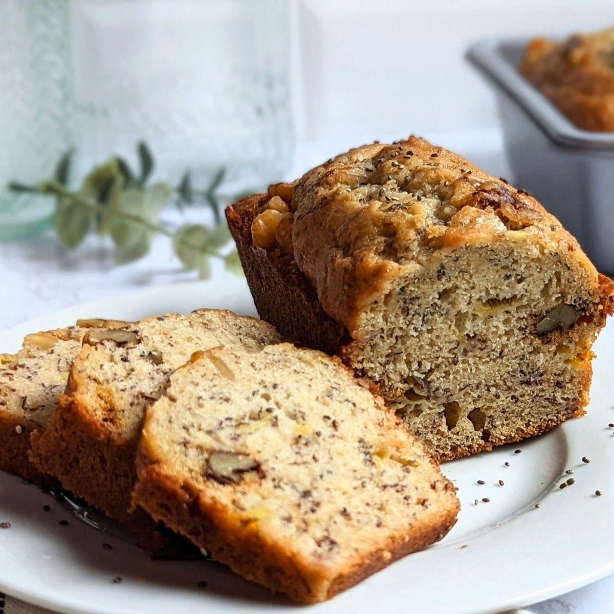 homemade chia seed banana bread with walnuts