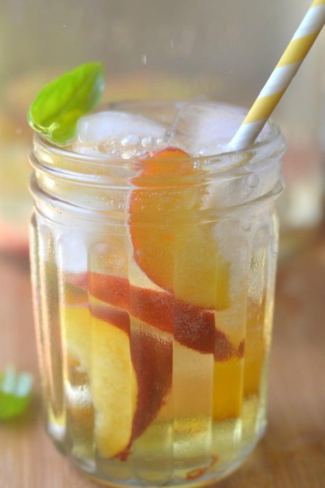 Italian Summer Sangria with Peaches and Basil