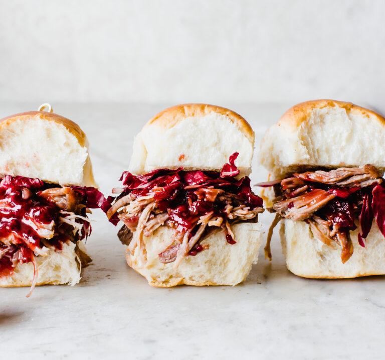 blackberry sage bbq pulled pork sliders