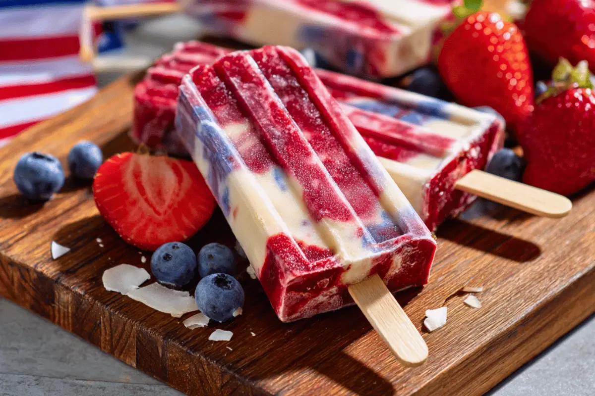 colorful summer berry smoothie popsicles