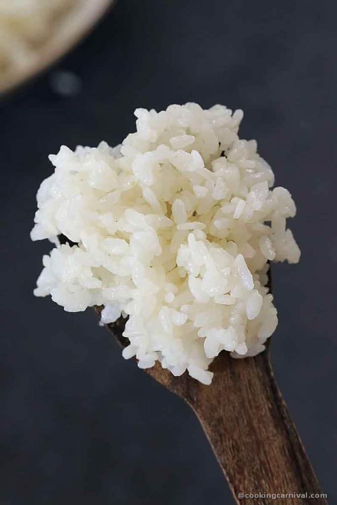 close up shot of sushi rice