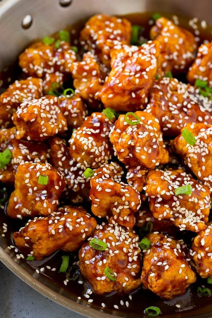 honey soy glazed chicken with sesame seeds