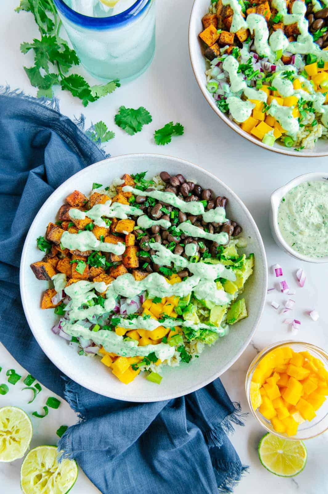cilantro lime protein fiesta in a colorful bowl