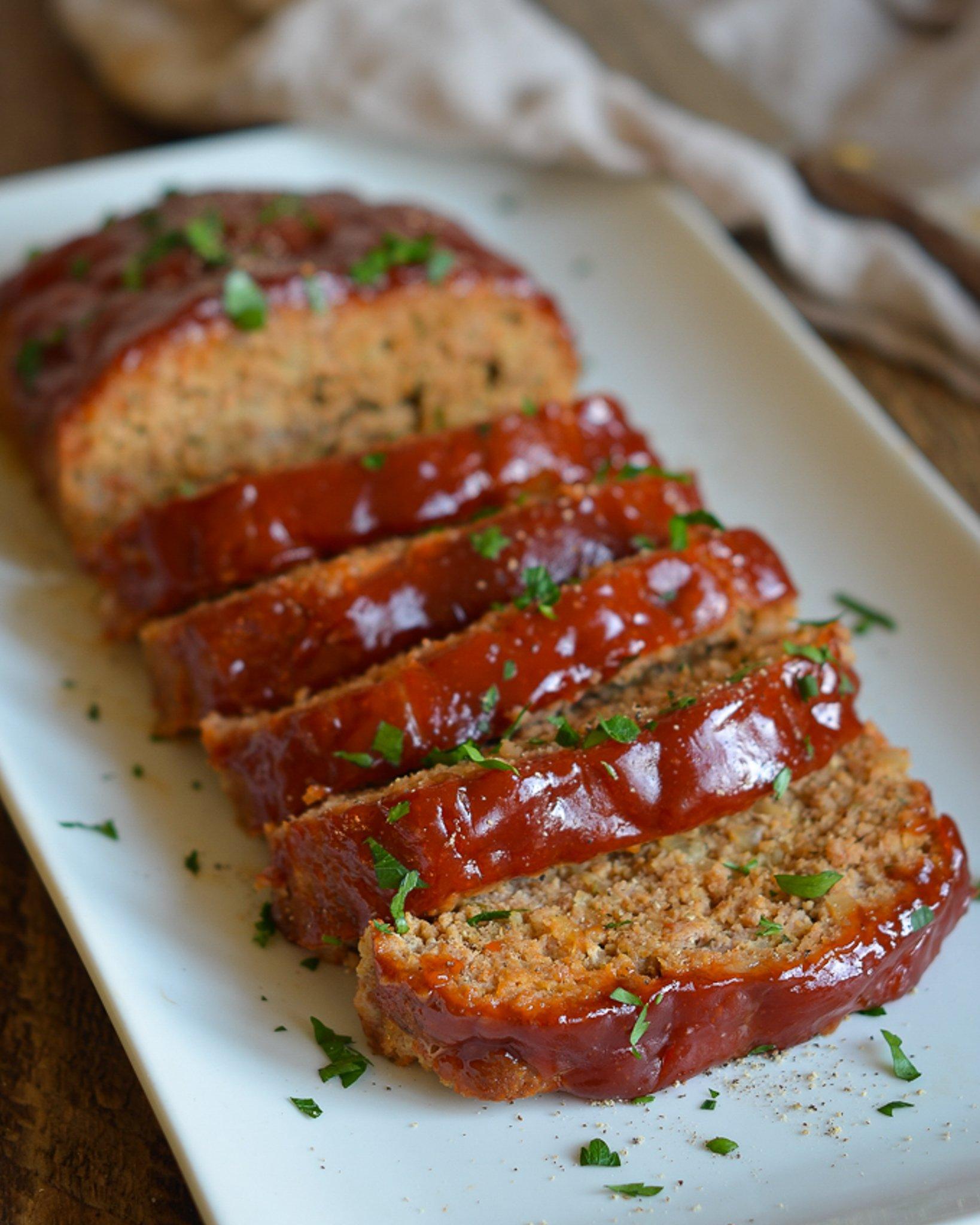 homemade turkey meatloaf fresh out of the oven
