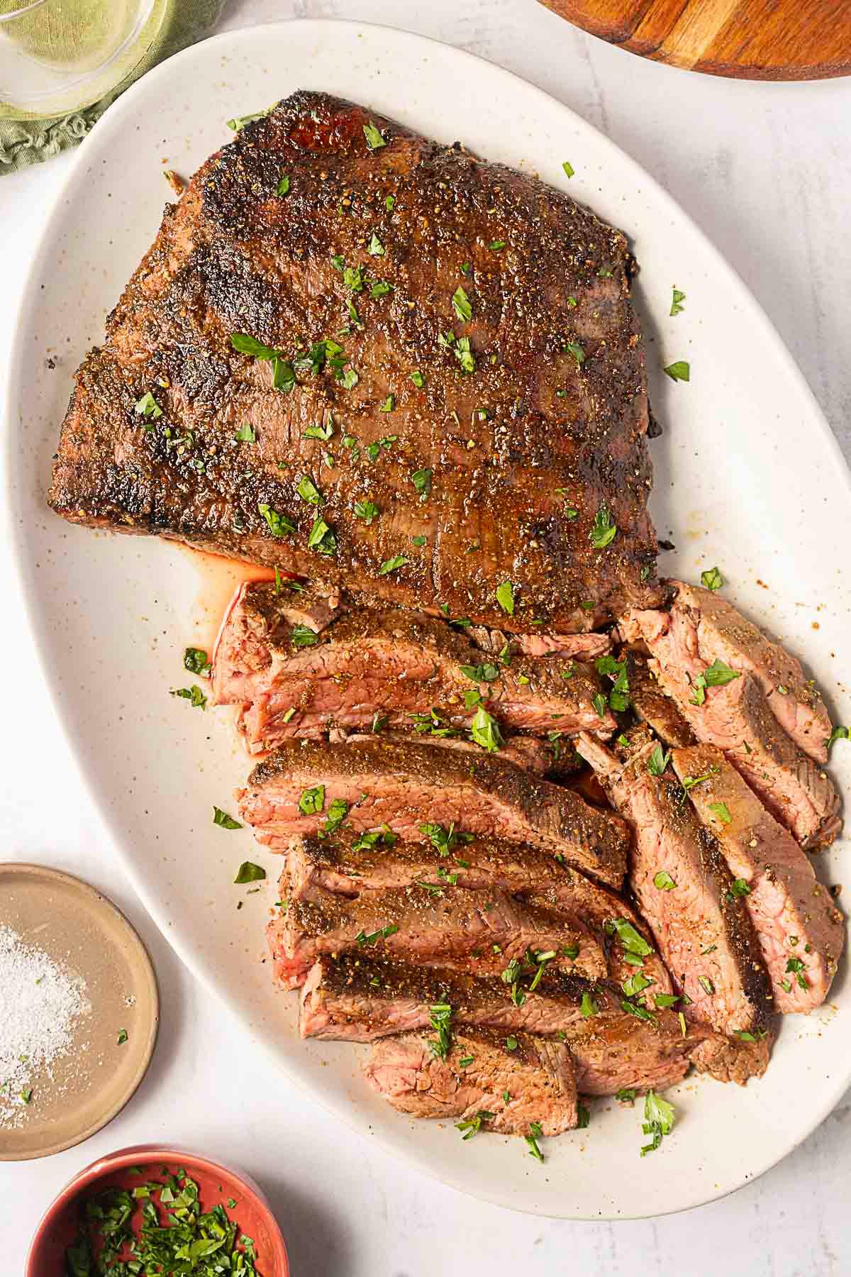grilled flank steak with Turkish Urfa Biber seasoning