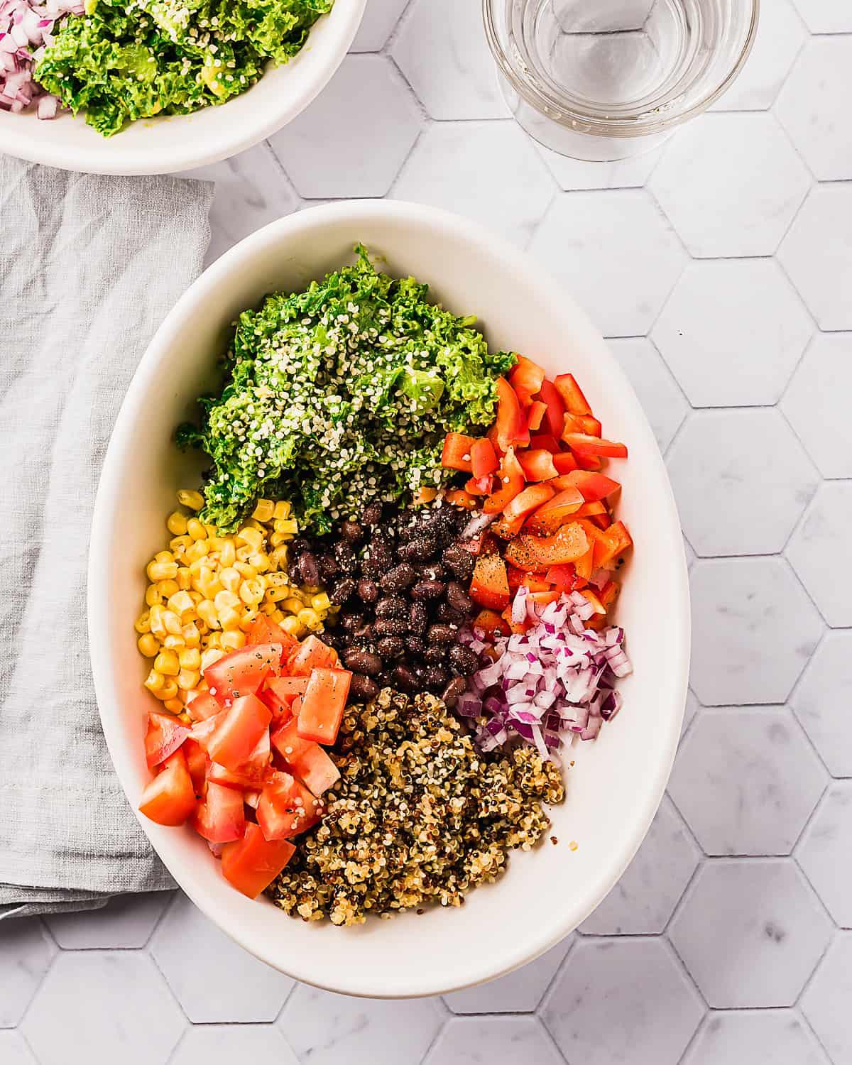 ingredients for southwest quinoa bowls