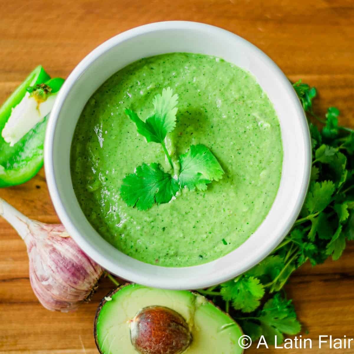 Venezuelan Guasacaca served over zoodles