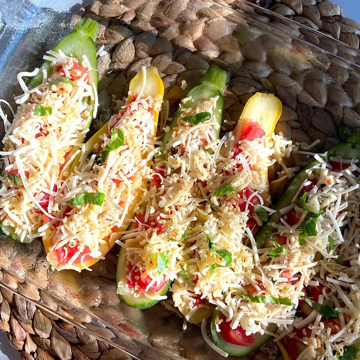 elote stuffed zucchini boats