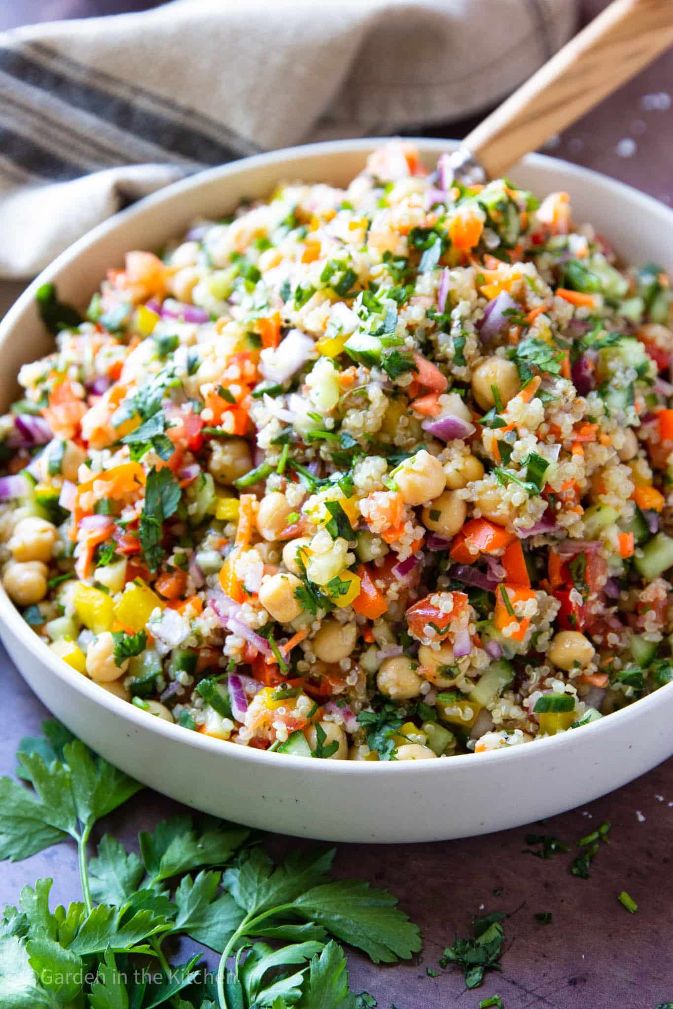 vibrant quinoa salad with colorful roasted vegetables