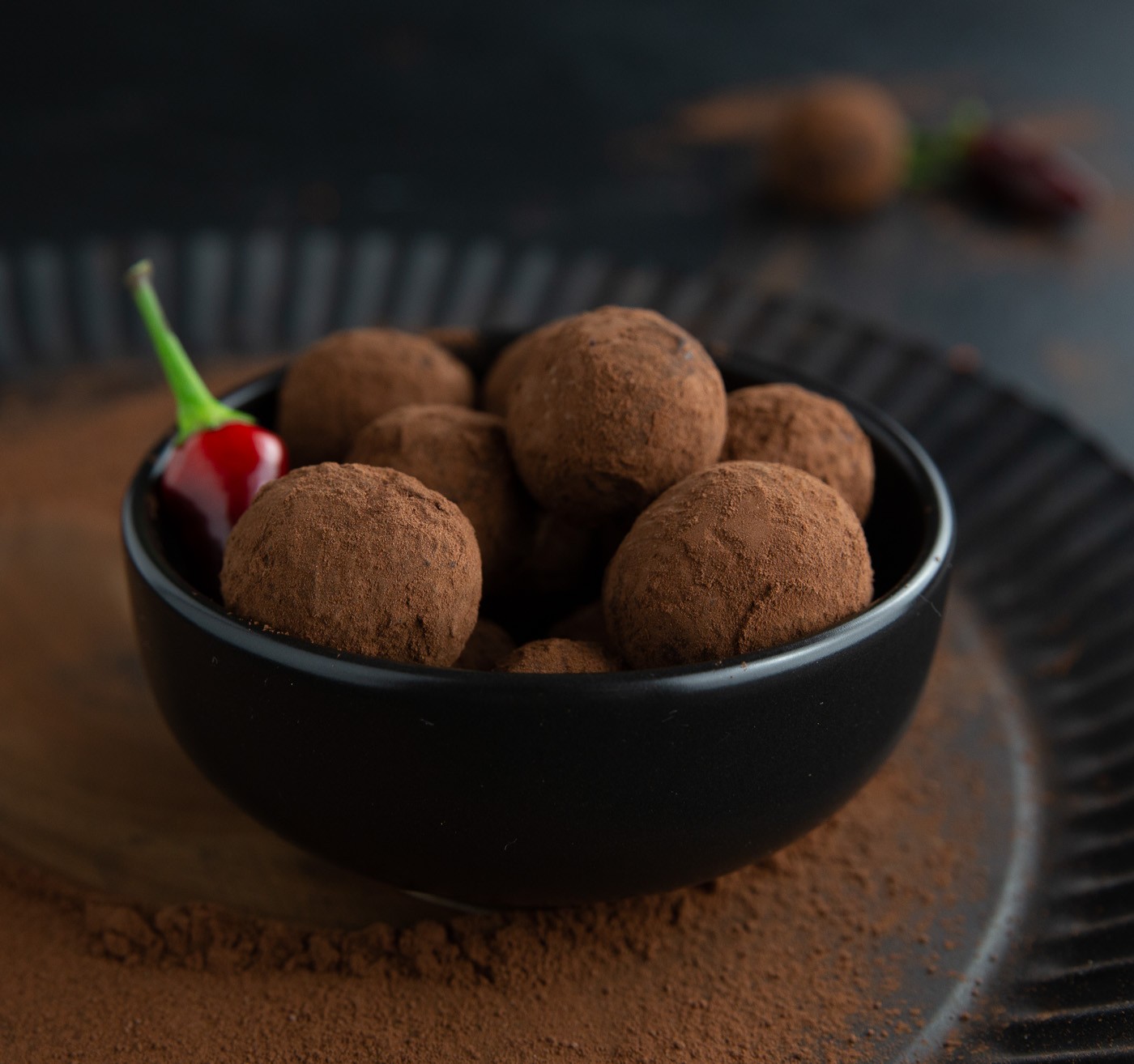 spicy chocolate truffles with chili powder
