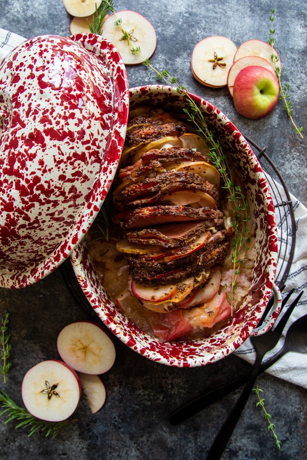baked apples with mustard glaze