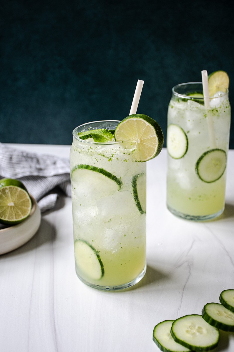 fresh cucumber mint cocktail
