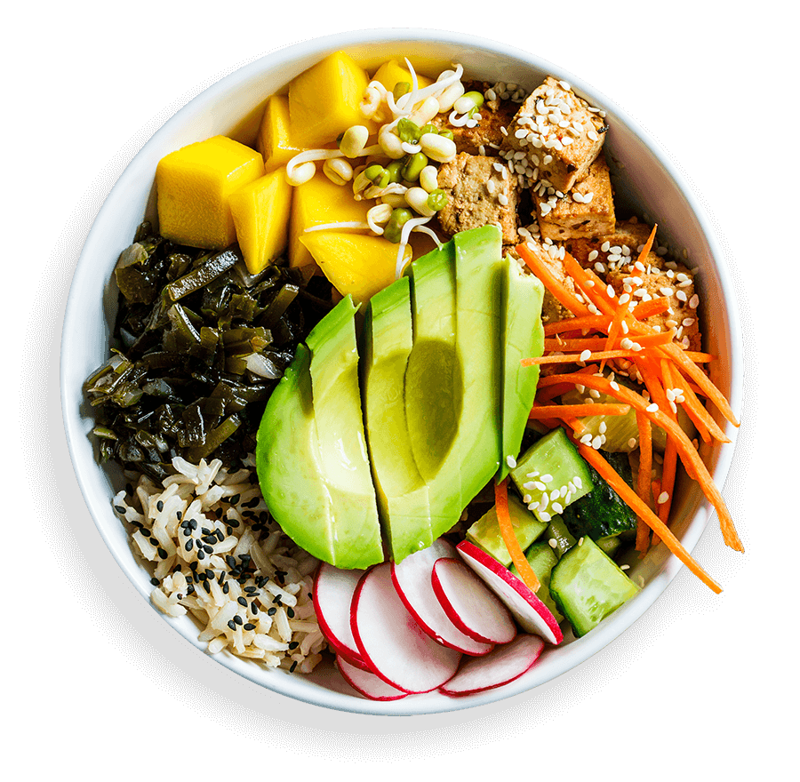 vibrant healthy avocado dinner plate with fresh vegetables
