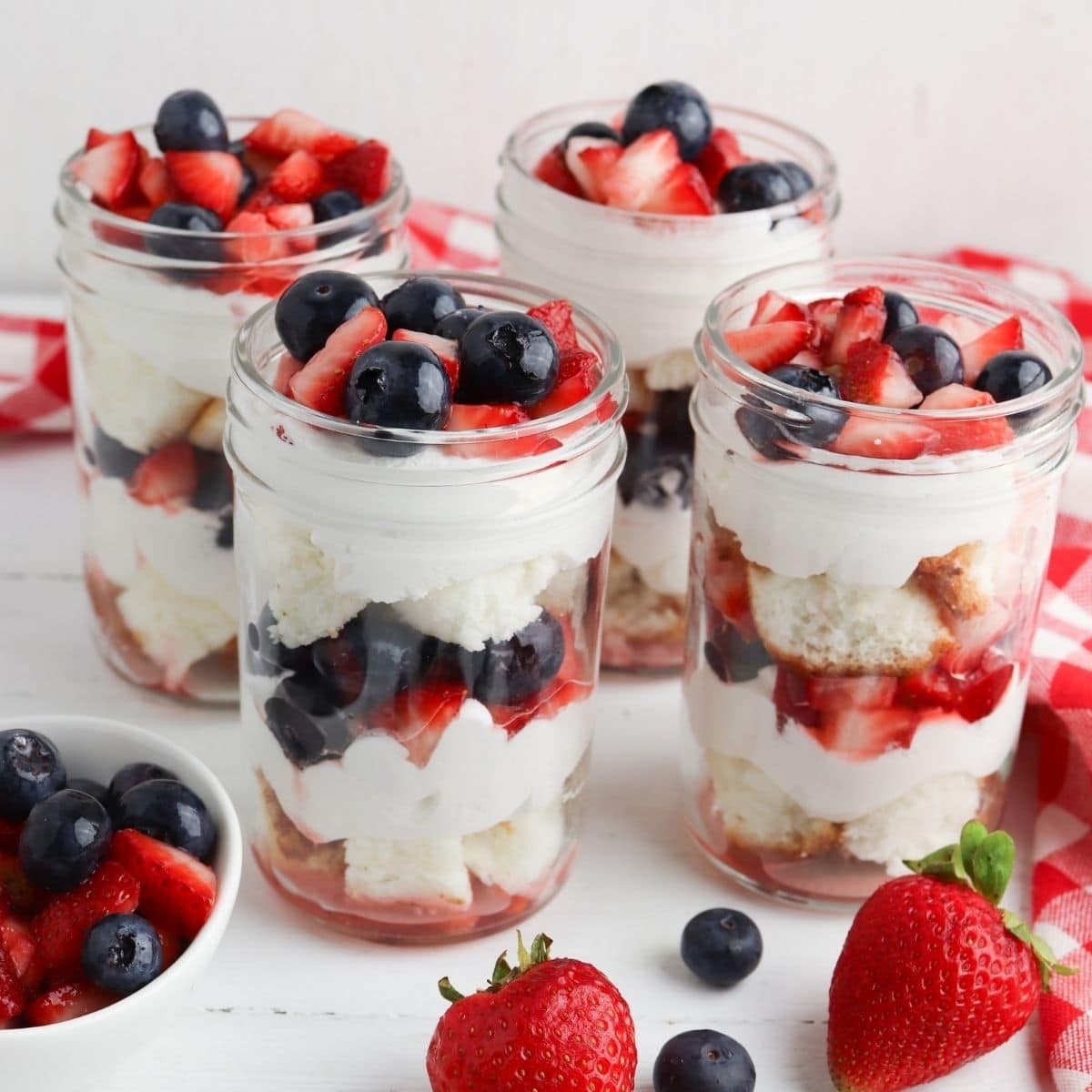 summer berry trifle dessert shooters close up