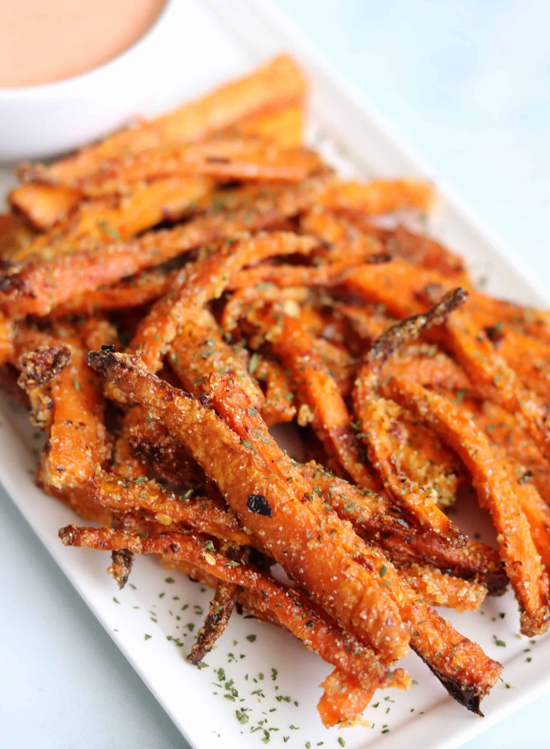 honey garlic parmesan carrot fries