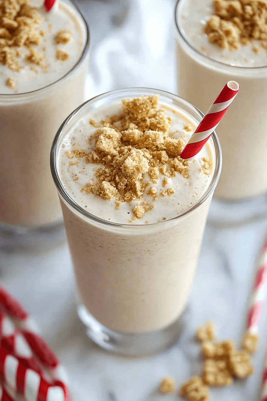 festive eggnog milkshake with cinnamon sticks