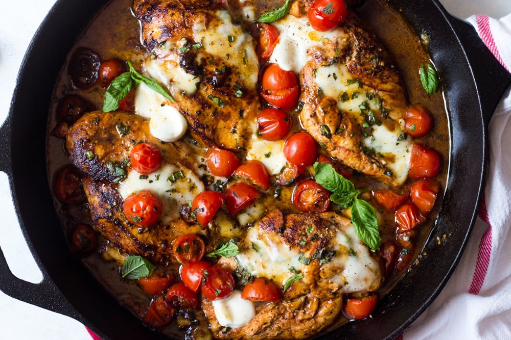 grilled chicken with balsamic glazed tomatoes