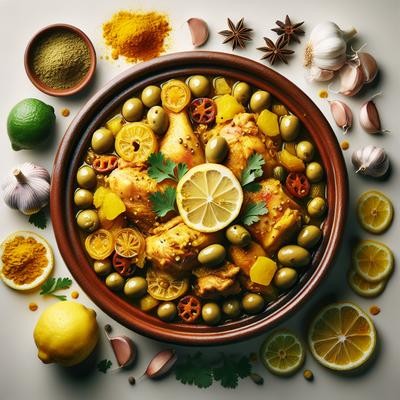 Keto chicken tagine served in a rustic tagine pot, garnished with fresh cilantro and lemon wedges