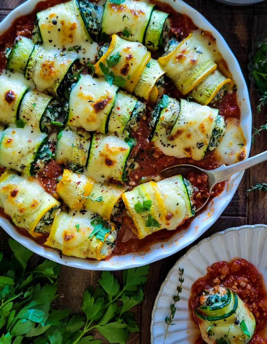 zucchini and spinach bake with ricotta