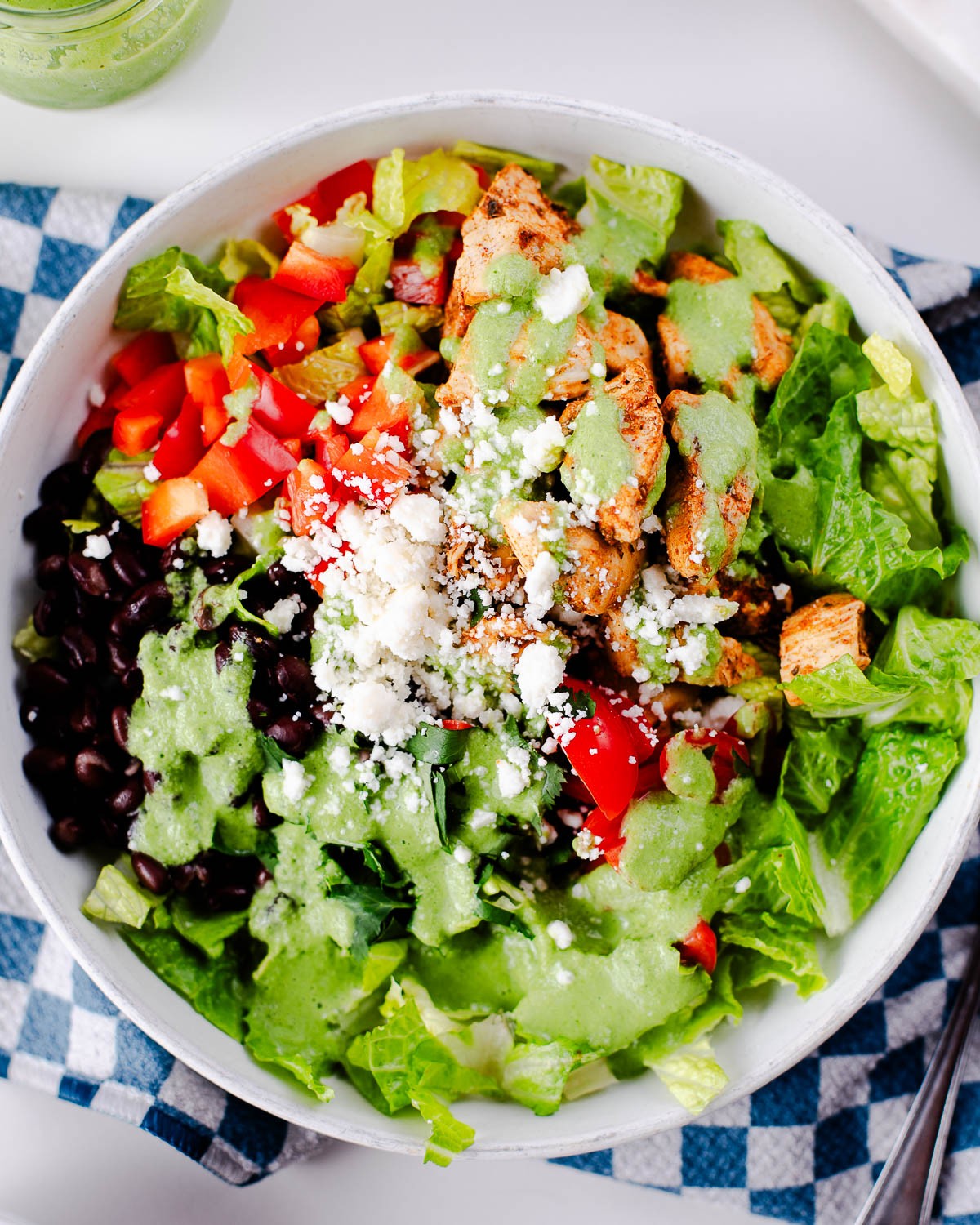 colorful chicken taco bowl