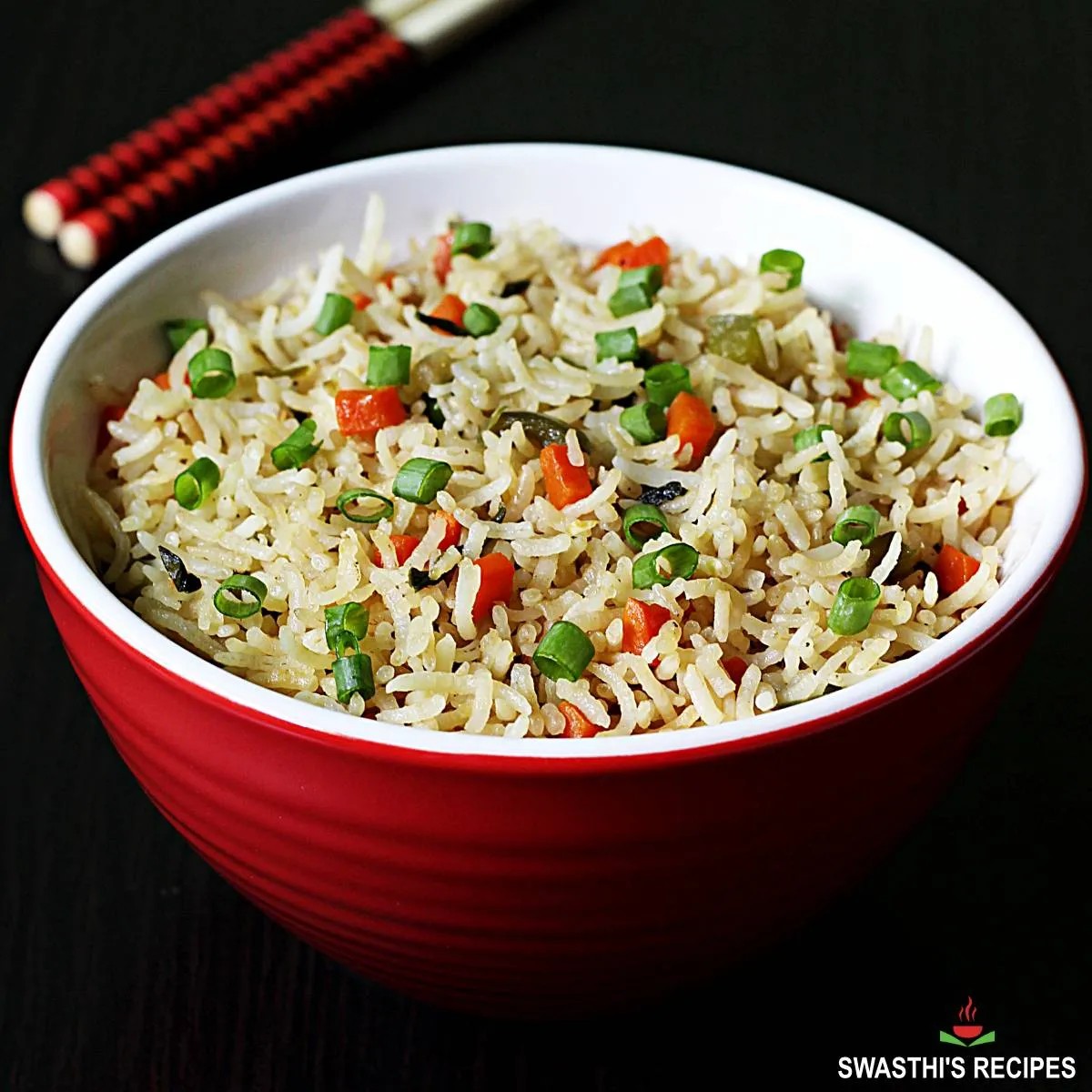 Indian vegetable fried rice with spices