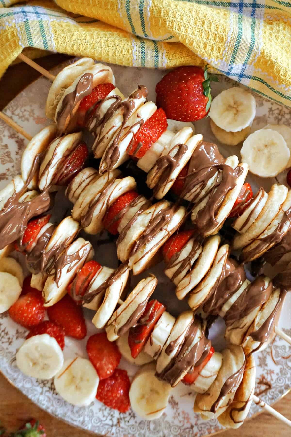 cottage cheese pancakes skewers with fruit