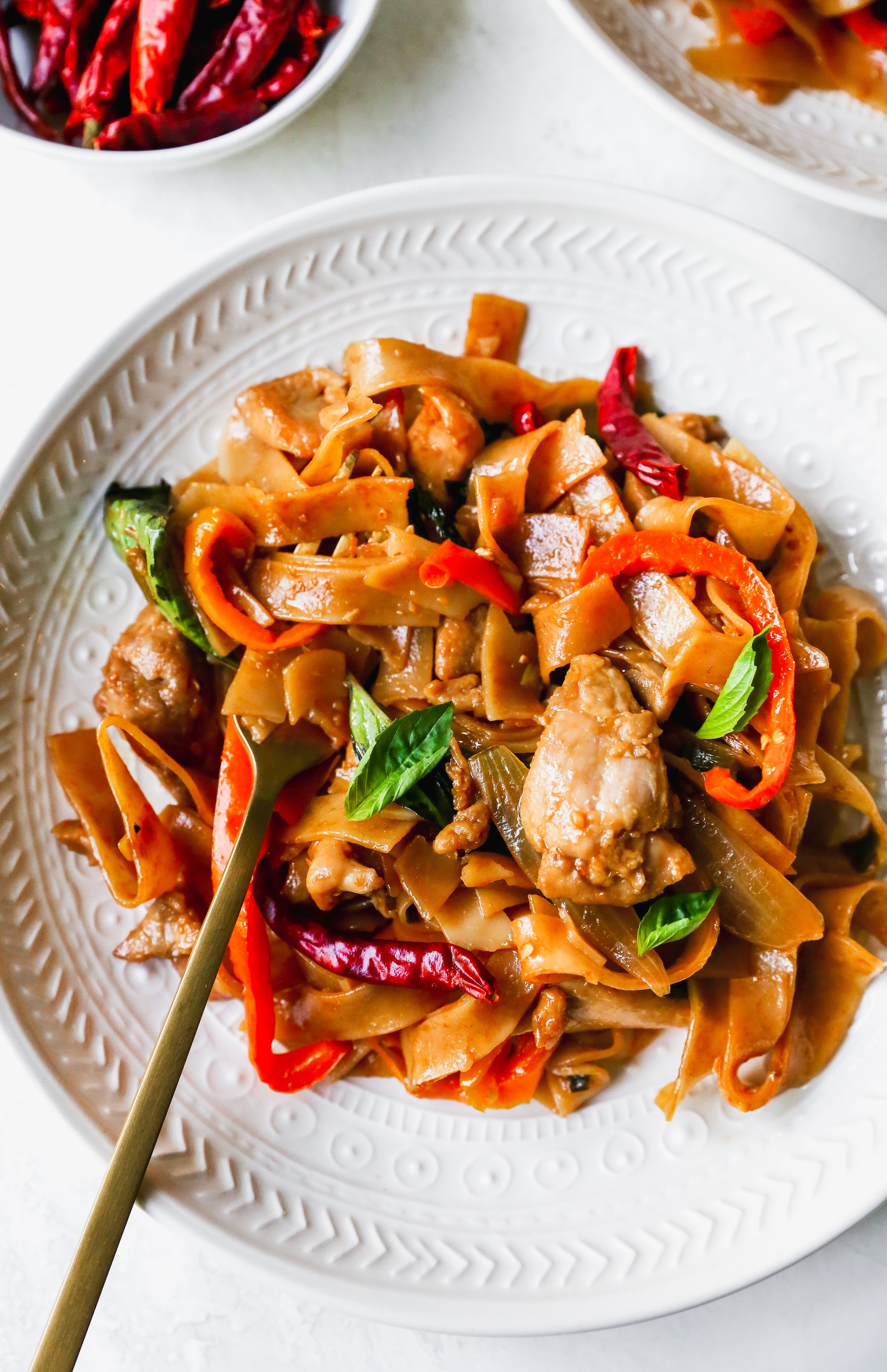 drunken noodles chicken stir-fry